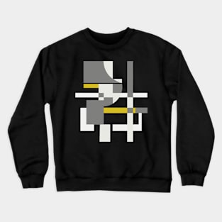 Grey and Yellow Geometric Abstraction Crewneck Sweatshirt